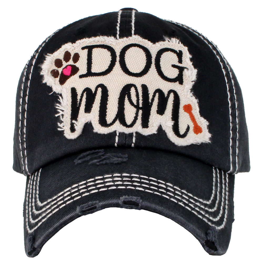 "DOG MOM" Washed Vintage Ball Cap