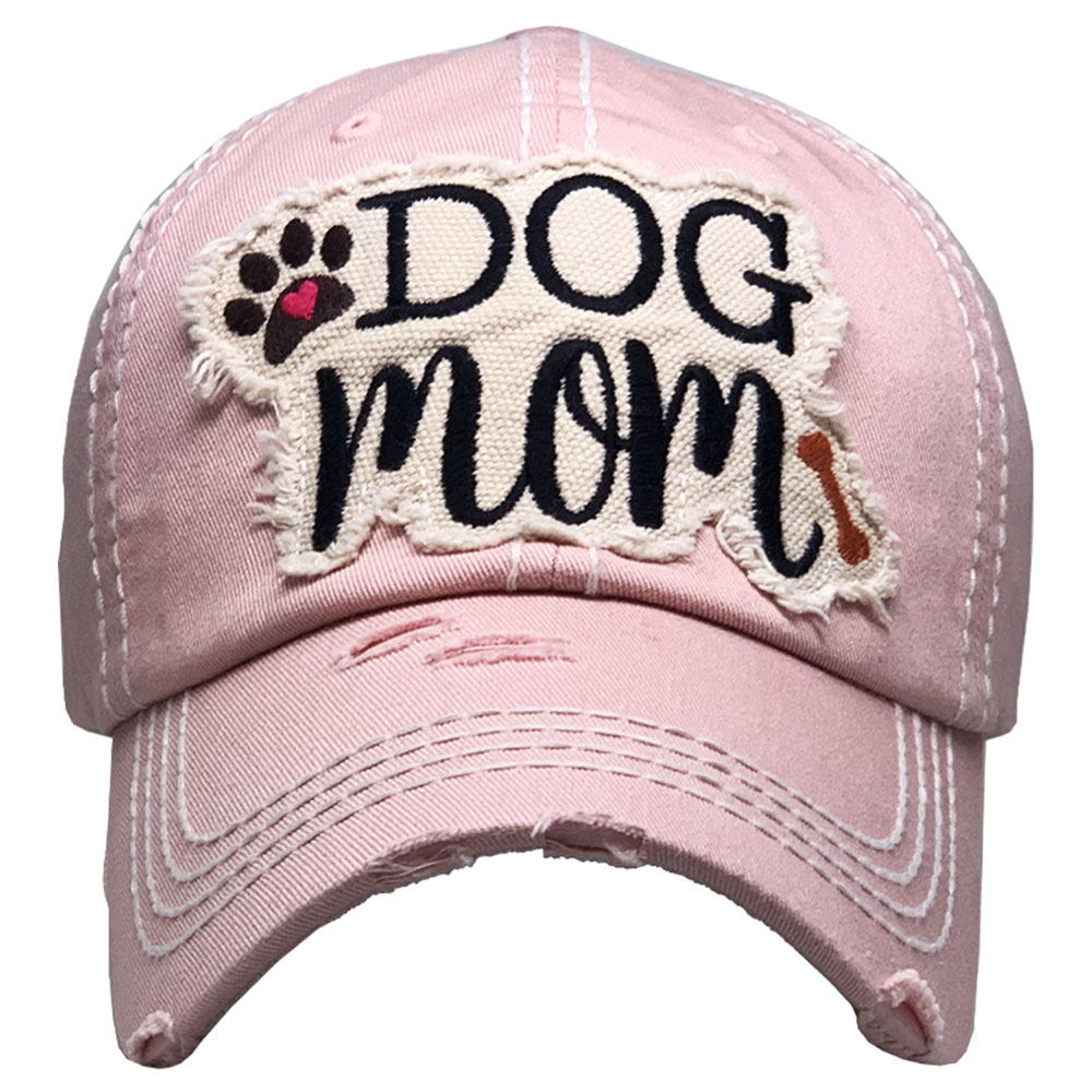 "DOG MOM" Washed Vintage Ball Cap