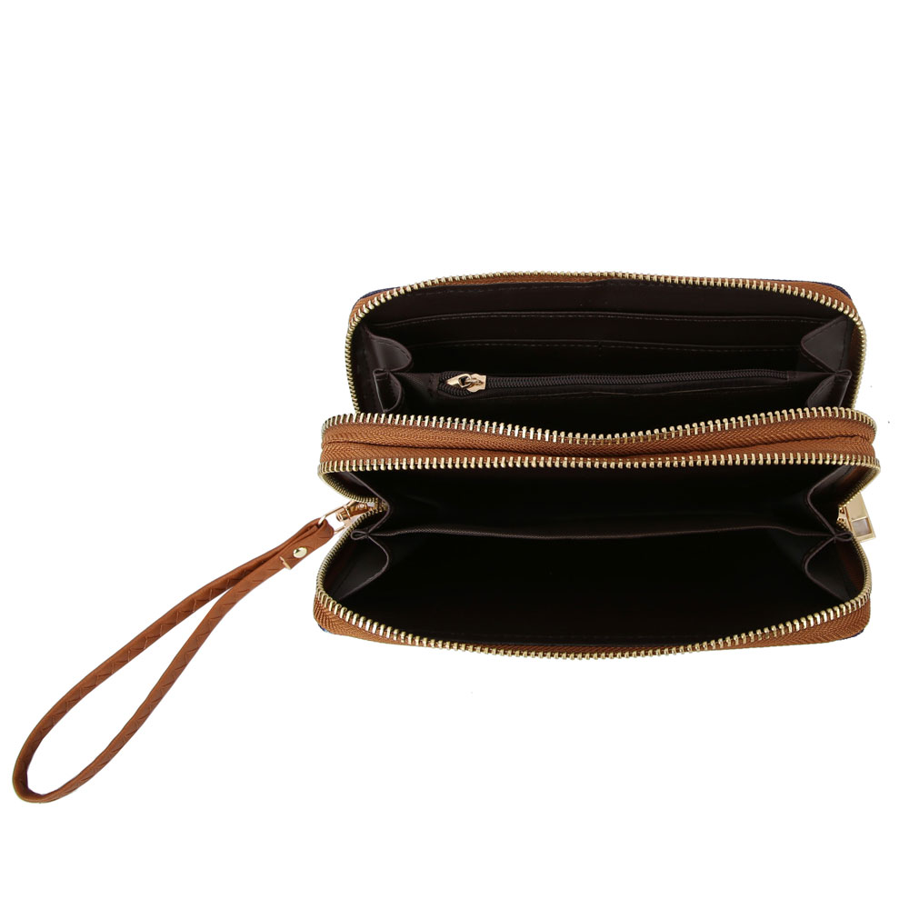 Serape & Leopard Printed Double Zip Wallet - Image 3
