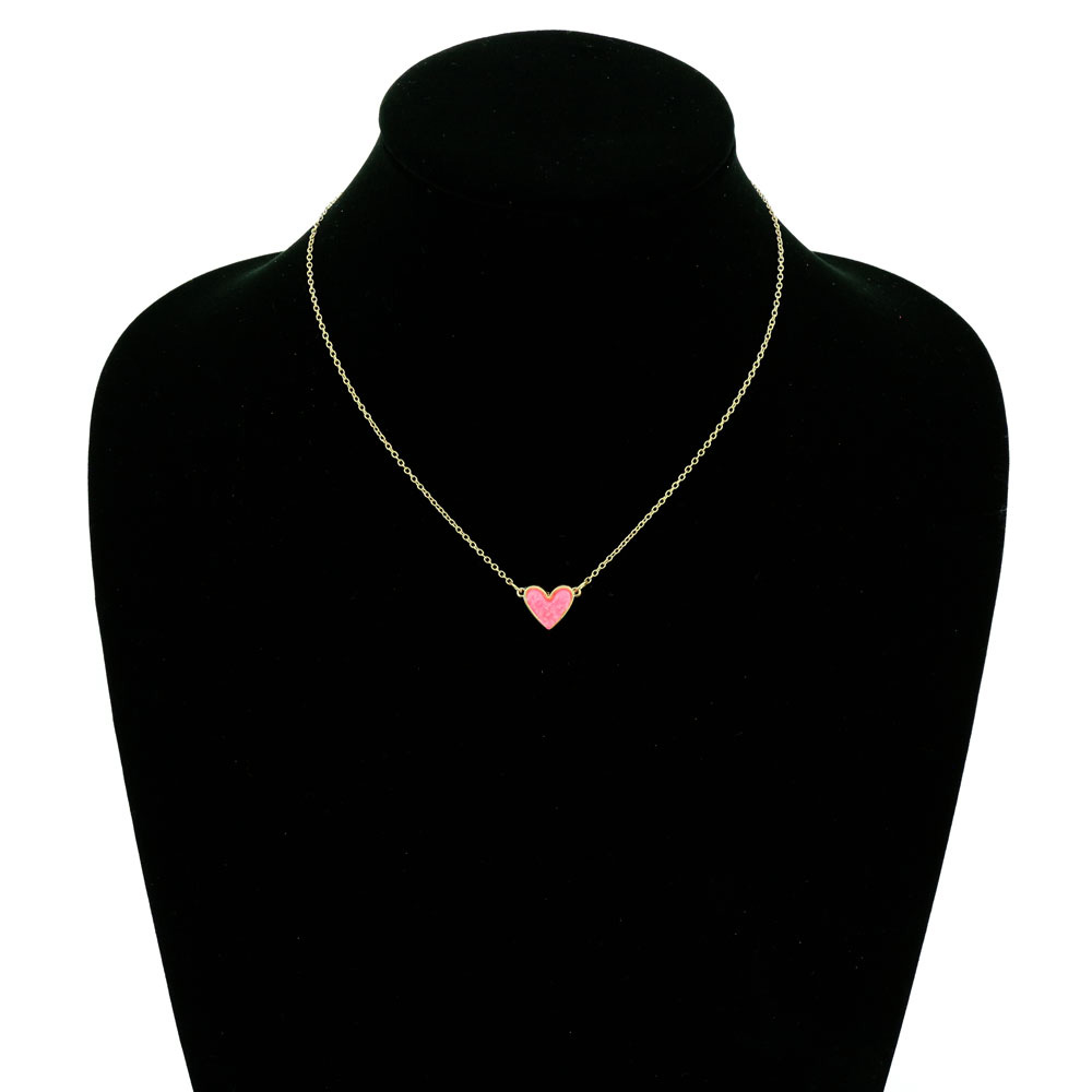 Heart Druzy Stone Necklace - Image 2