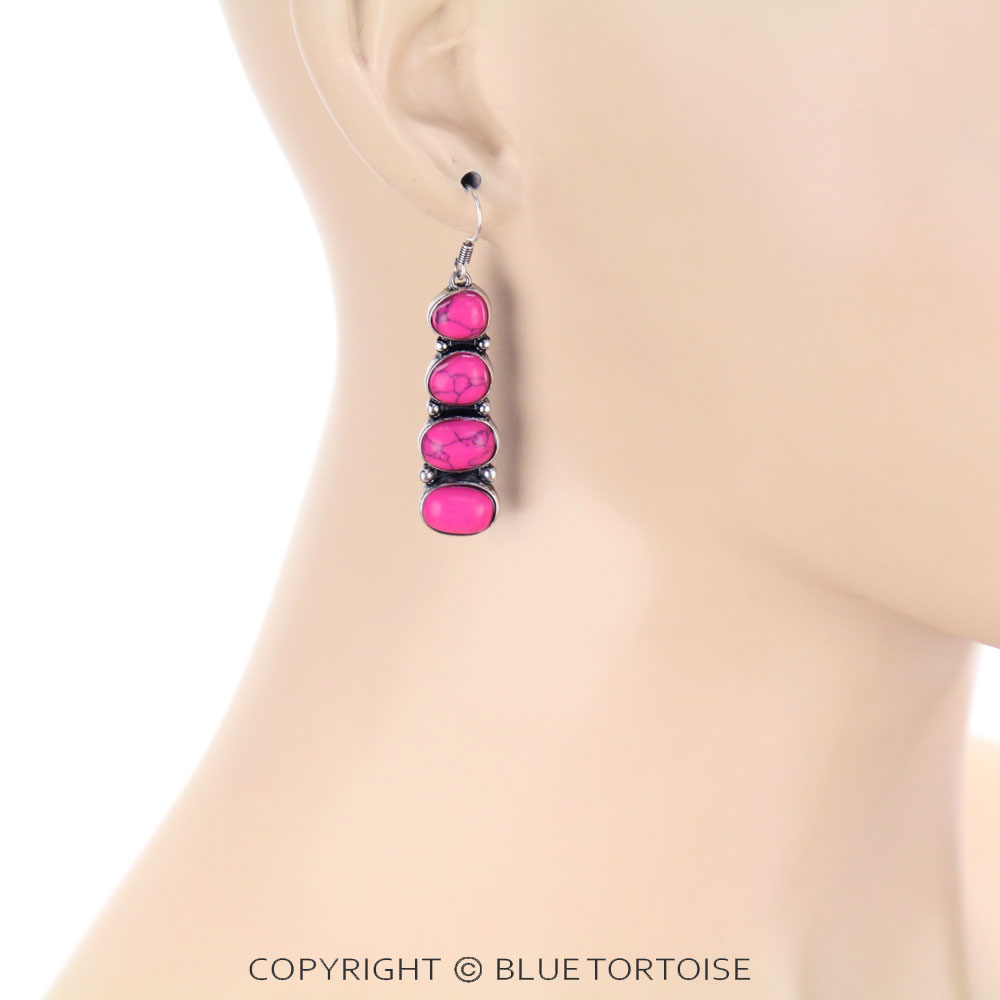 Western Stone Bar Drop Dangle Earrings - Image 2