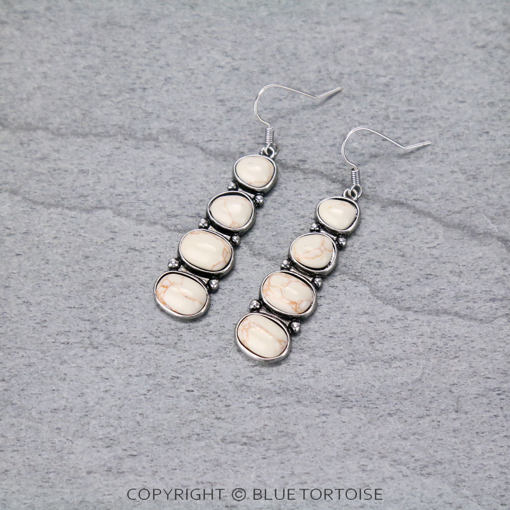 Western Stone Bar Drop Dangle Earrings