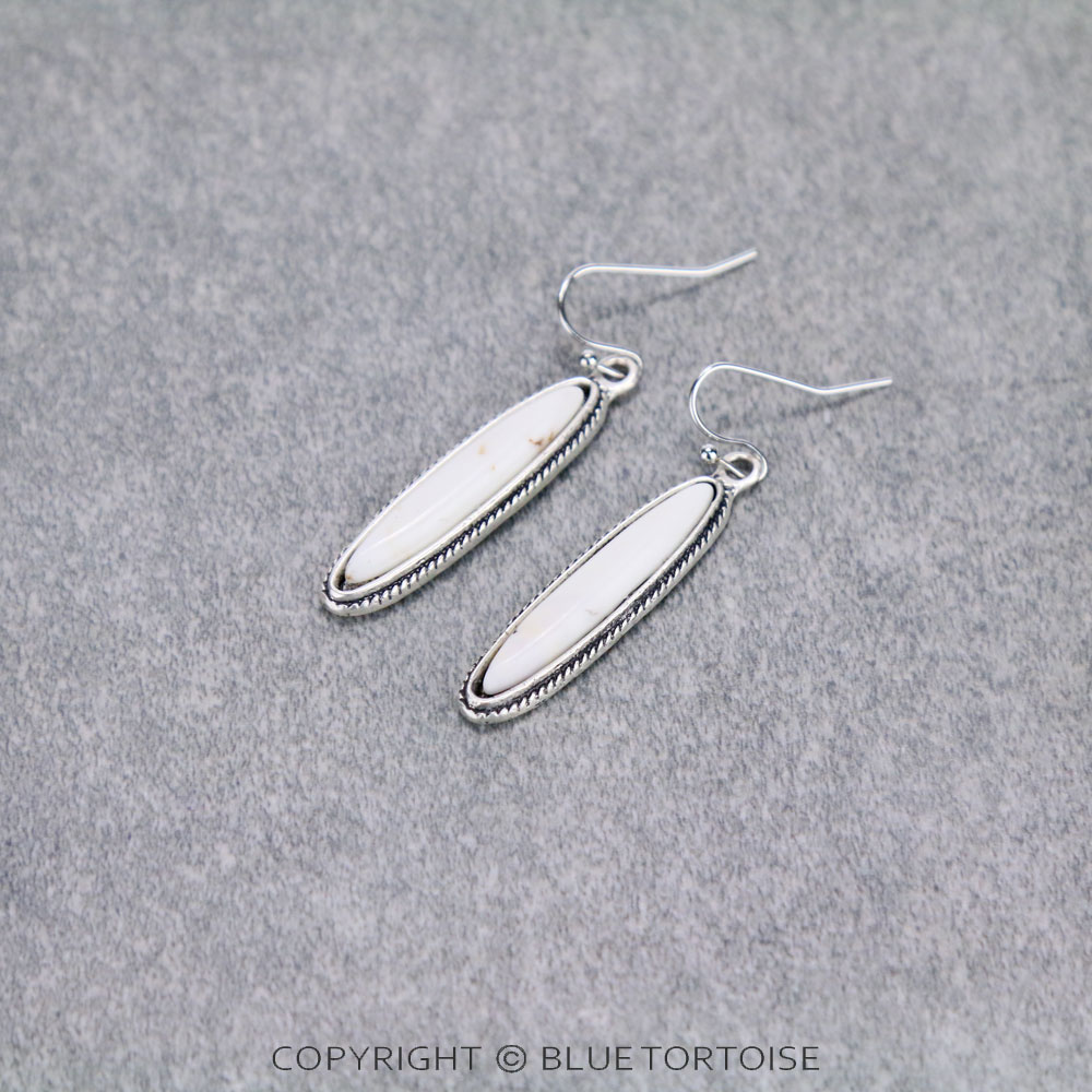 Natural White Stone Earrings