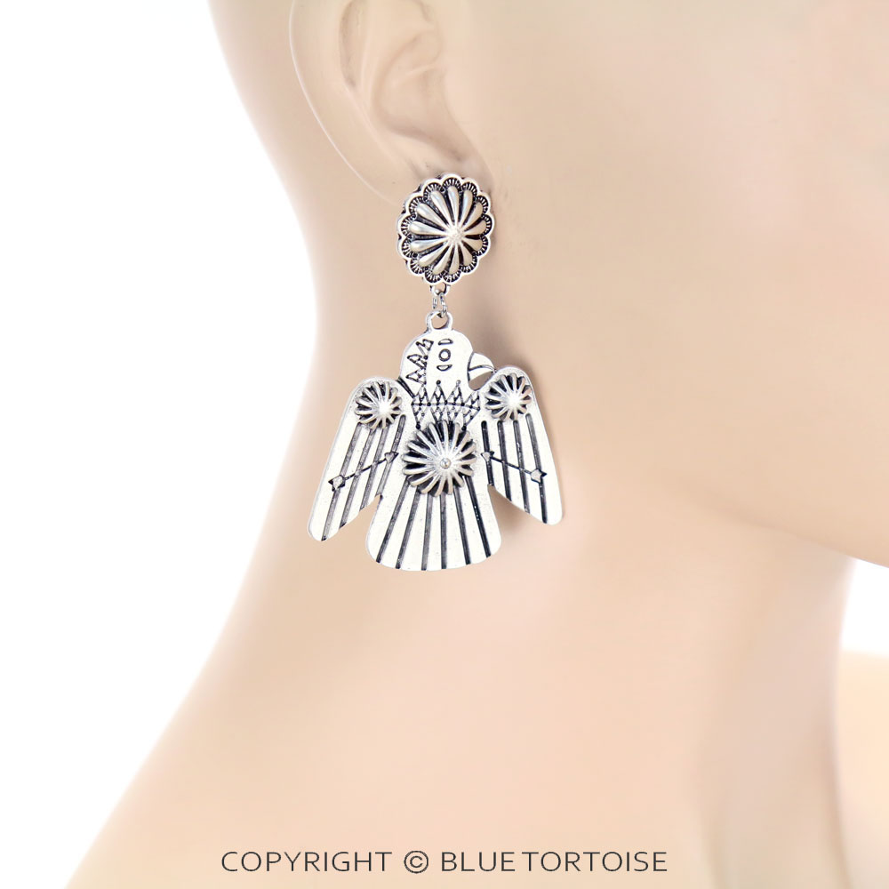 2.8" Long, Thunderbird Post Earrings - Image 2