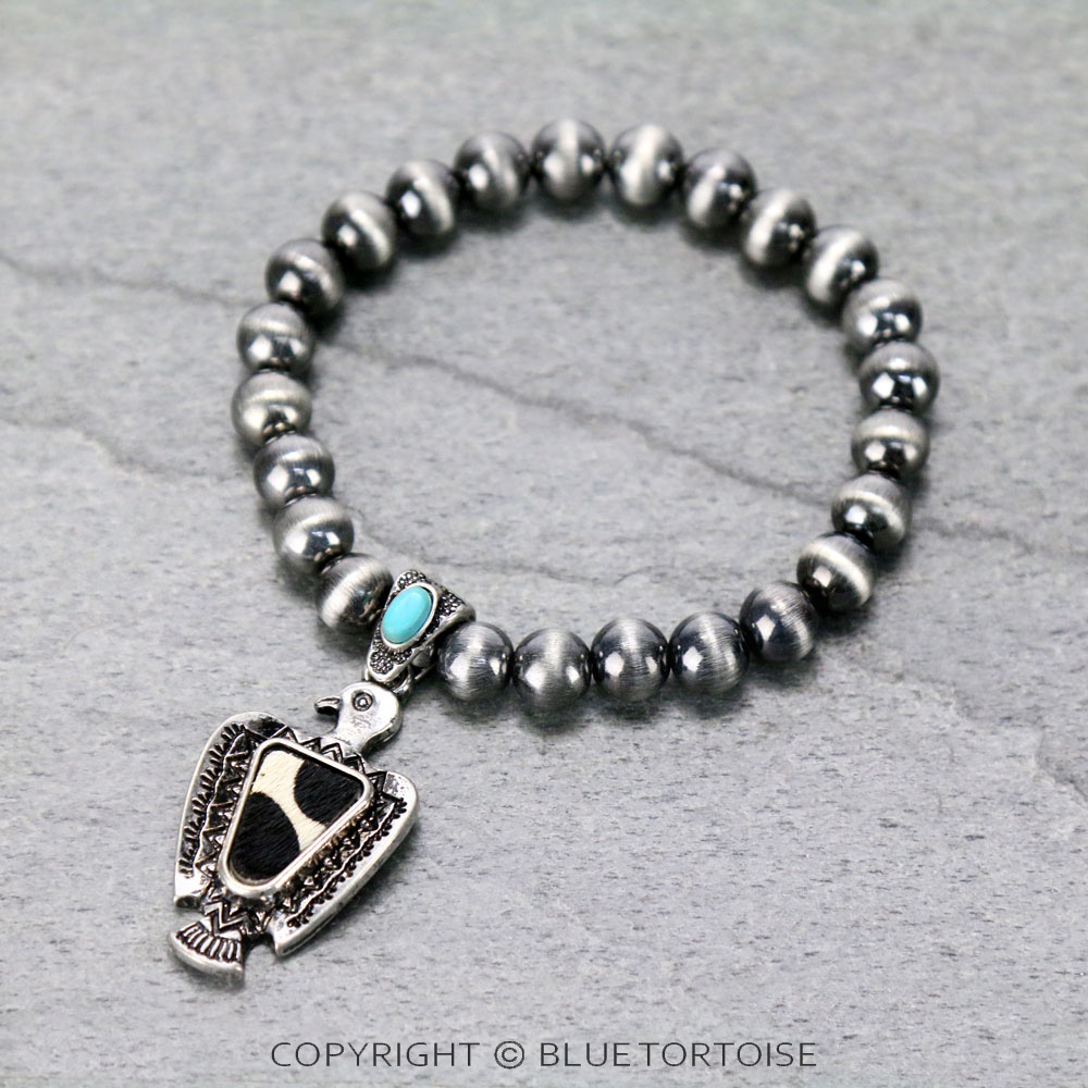Genuine Leather Thunderbird Fur Stretch Bracelet