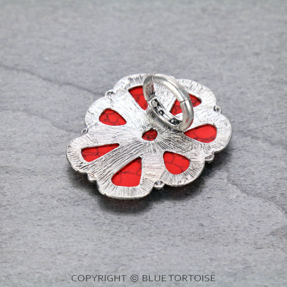 Western Concho Stone Stretch Ring/D - Image 2