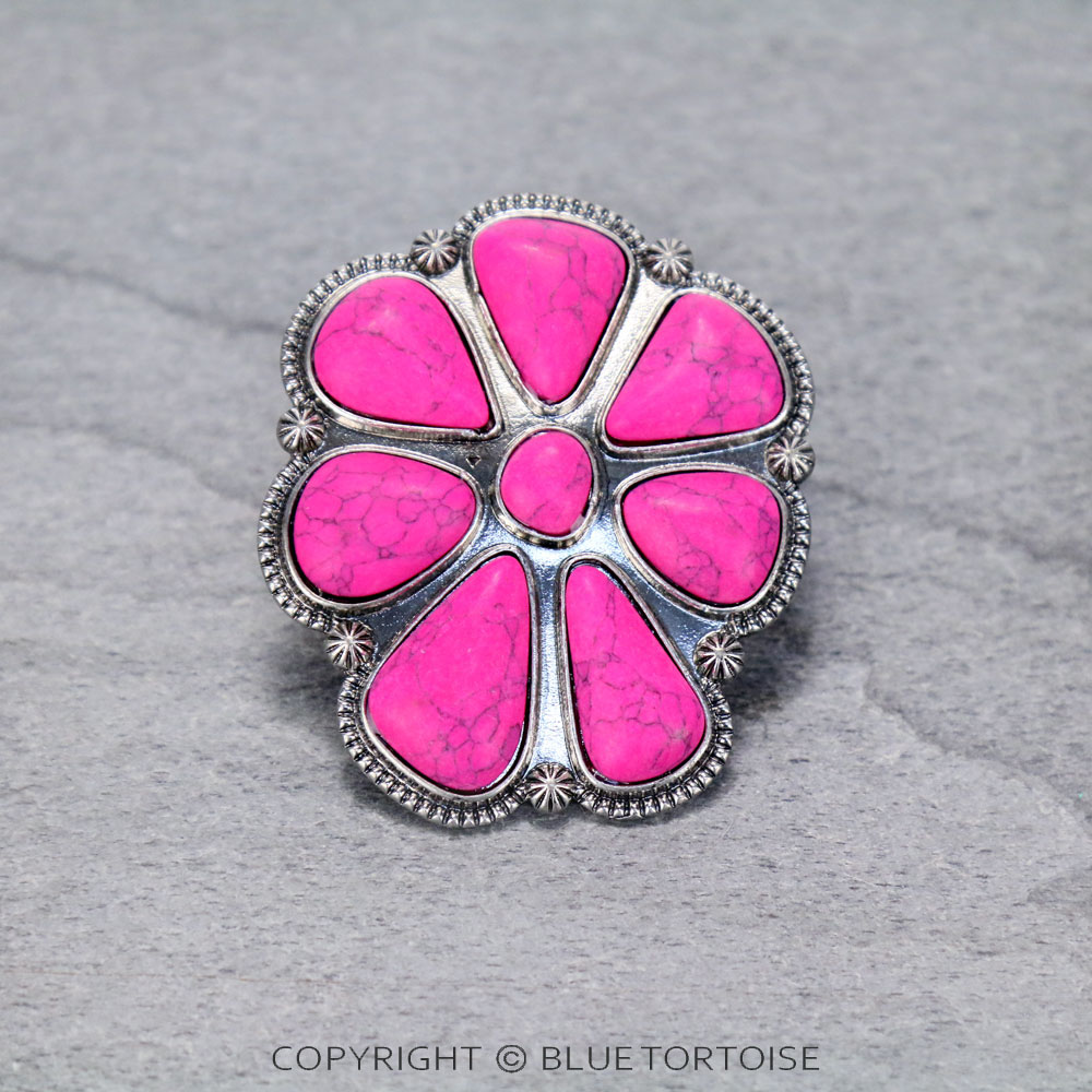 Western Concho Stone Stretch Ring/D