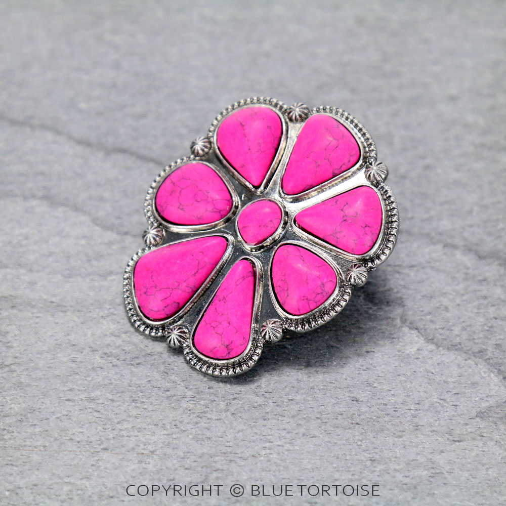 Western Concho Stone Stretch Ring/D - Image 3