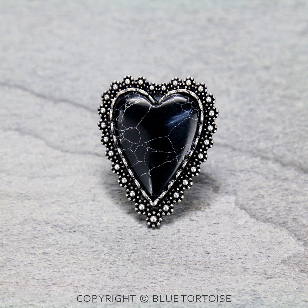 Heart Stone Adjustable Ring