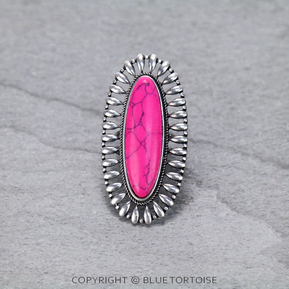 Concho Stone Adjustable Ring