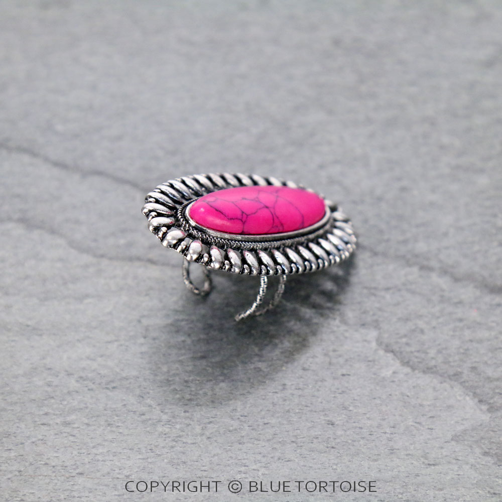 Concho Stone Adjustable Ring - Image 4