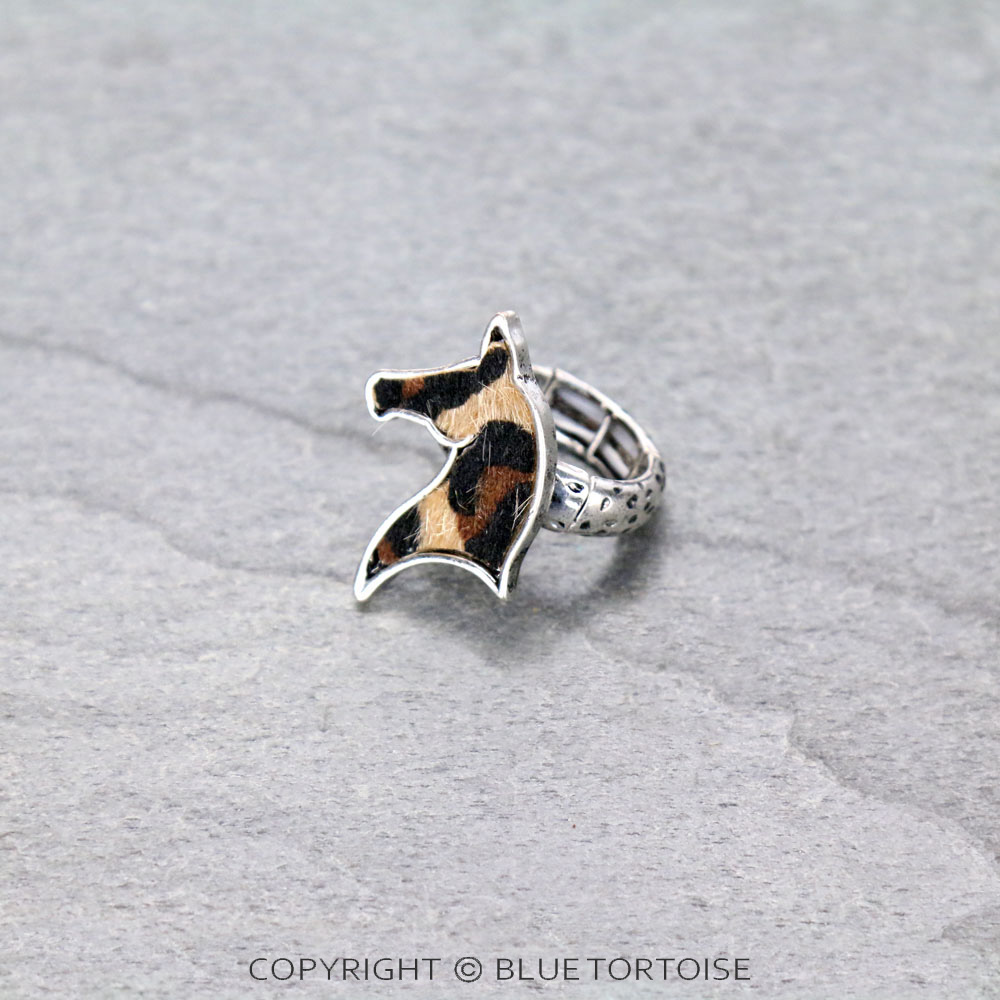 Genuine Leather Horse Fur Stretch Ring - Image 2