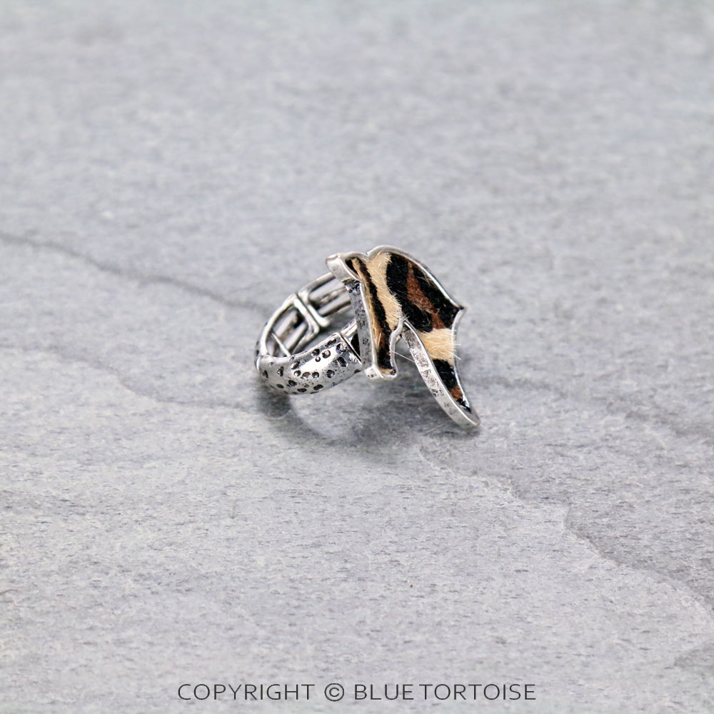 Genuine Leather Horse Fur Stretch Ring - Image 3