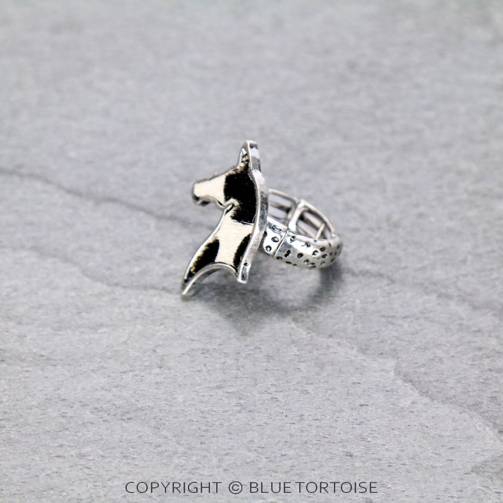 Genuine Leather Horse Fur Stretch Ring - Image 2