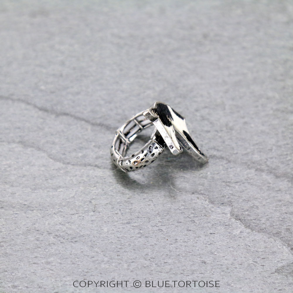 Genuine Leather Horse Fur Stretch Ring - Image 3
