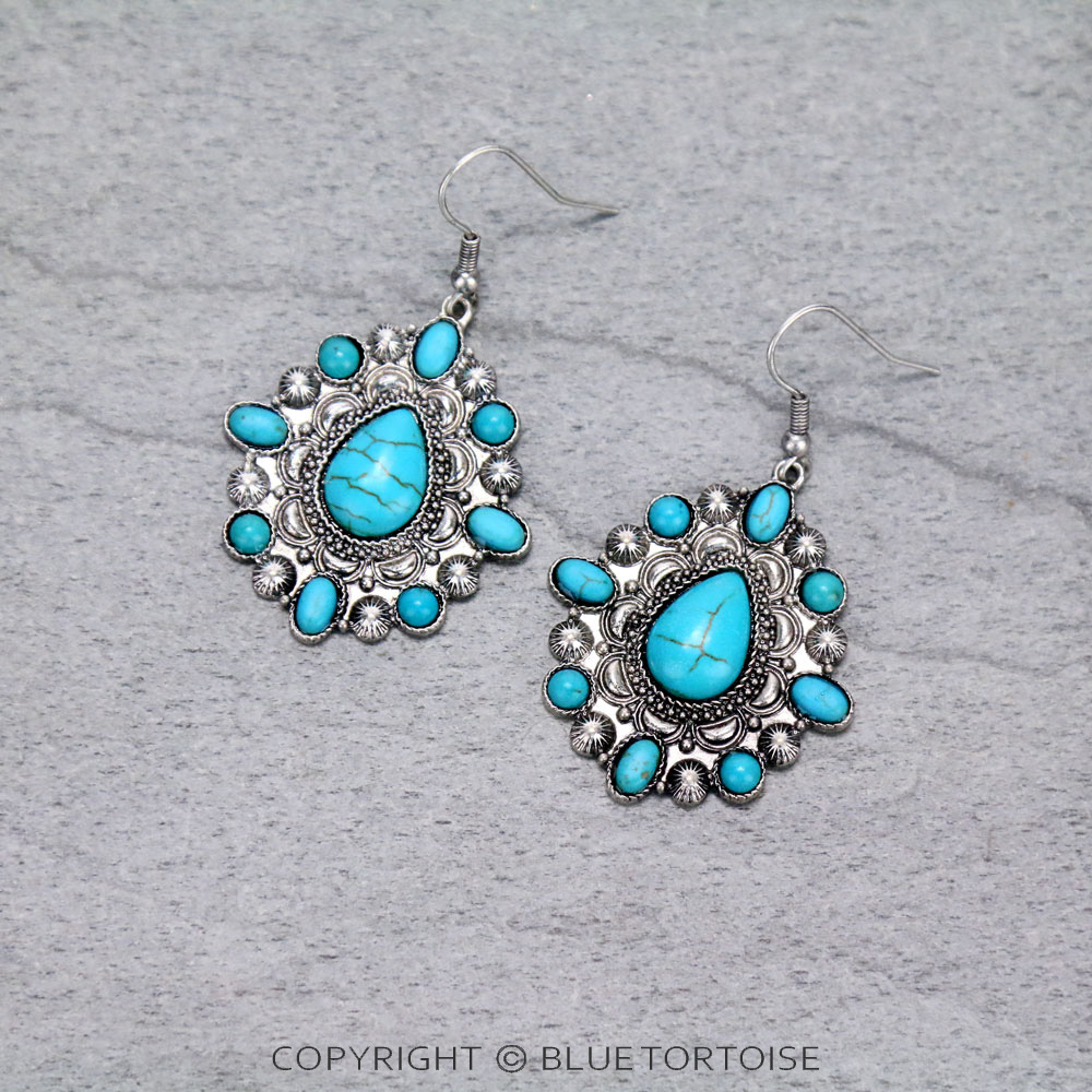 Western Style Stone Dangle Earrings