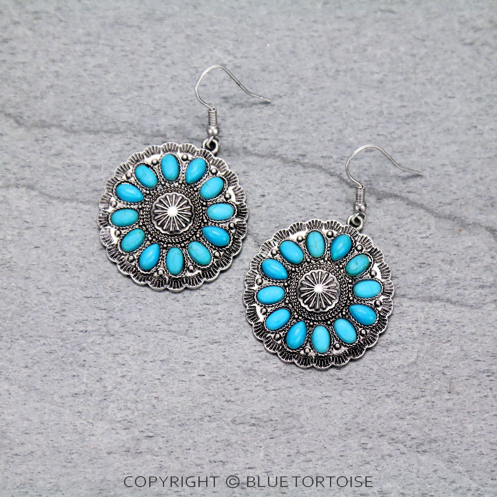 Western Style Stone Dangle Earrings