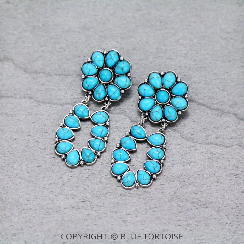 Western Synthetic Stone Stud Earrings