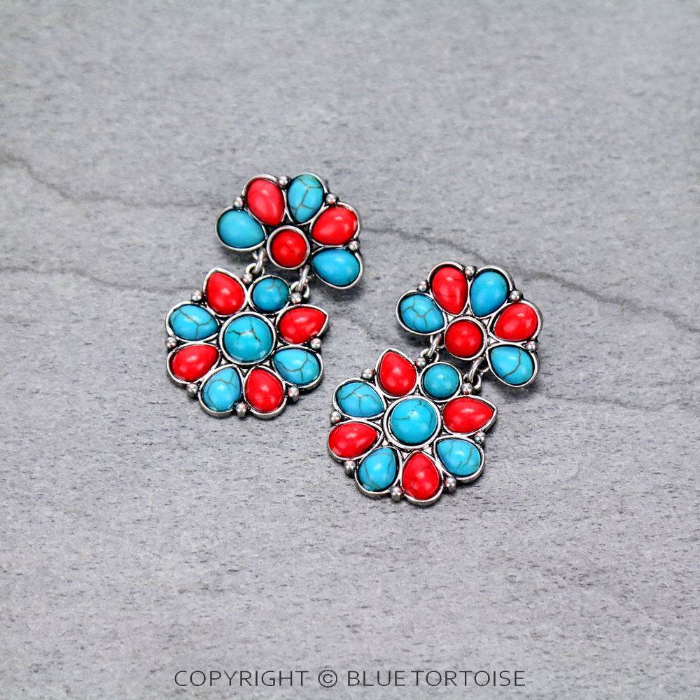 Western Synthetic Stone Stud Earrings