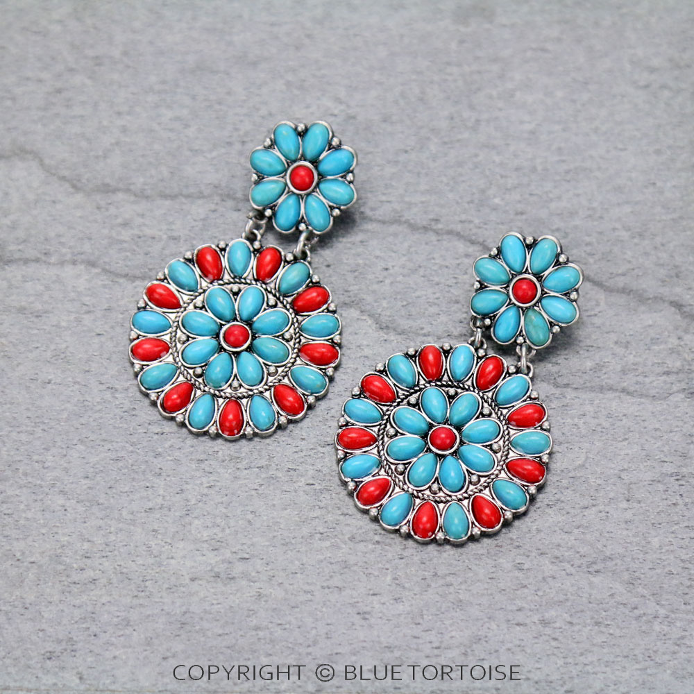 Western Synthetic Stone Stud Earrings