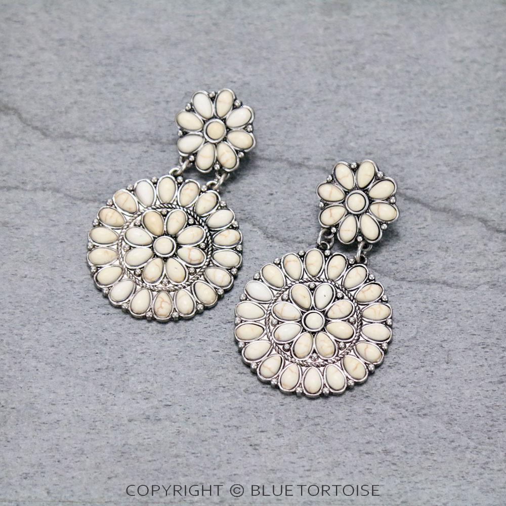 Western Synthetic Stone Stud Earrings