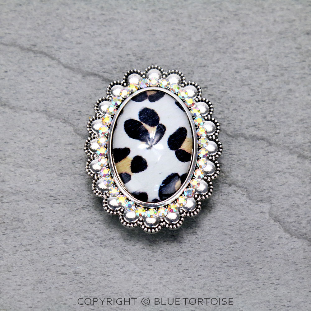 Leopard Bubble Glass Top Phone Grip & Stand