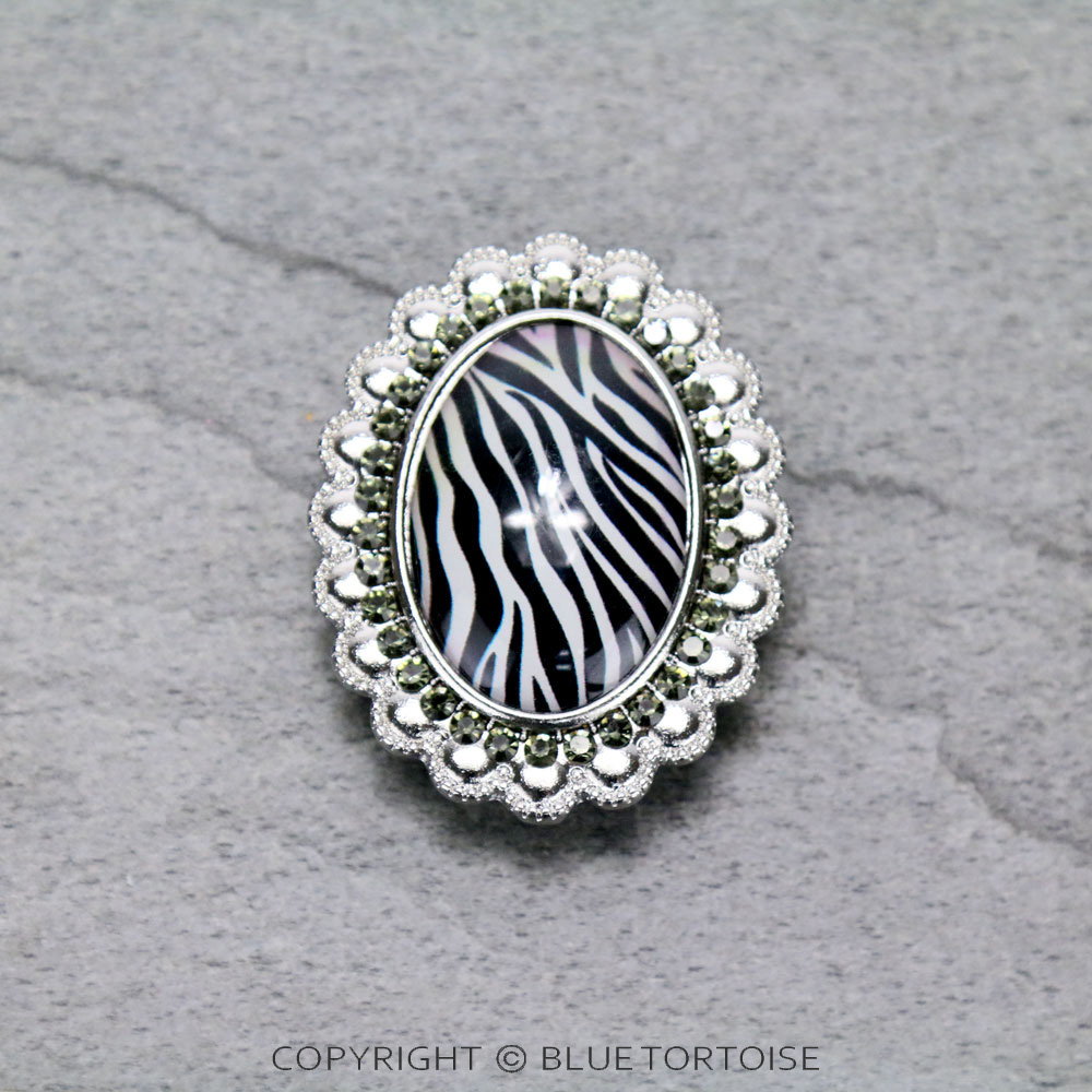 Zebra Bubble Glass Top Phone Grip & Stand