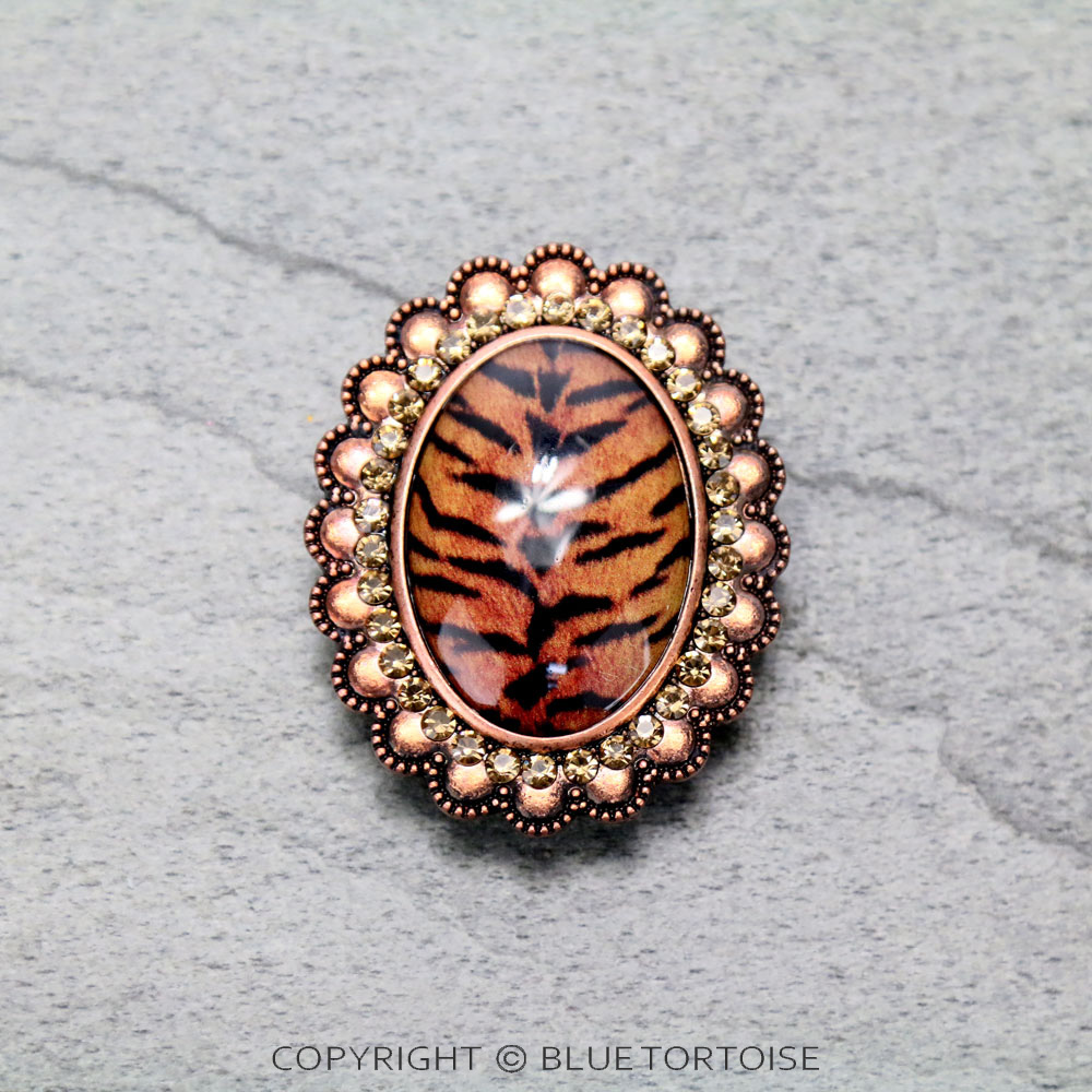 Tiger Bubble Glass Top Phone Grip & Stand