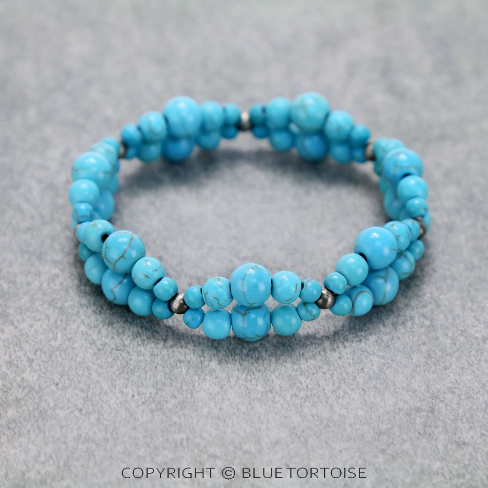 Synthetic Stone Bead Stretch Bracelet