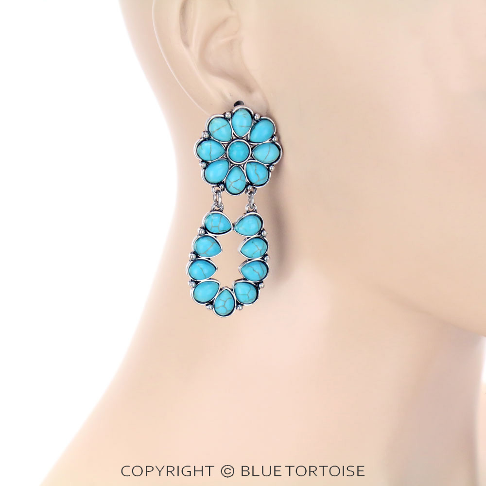 Western Synthetic Stone Stud Earrings - Image 2