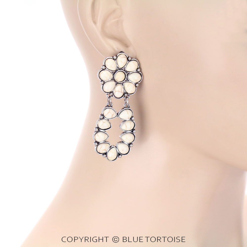 Western Synthetic Stone Stud Earrings - Image 2