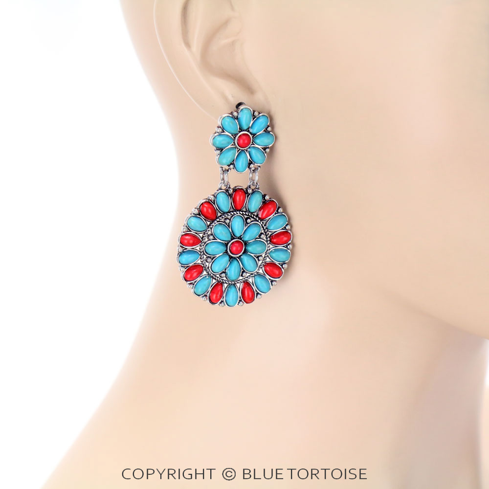 Western Synthetic Stone Stud Earrings - Image 2