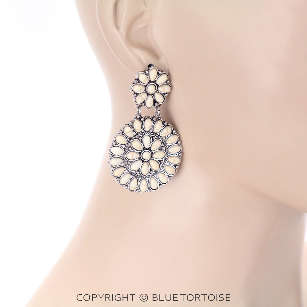Western Synthetic Stone Stud Earrings - Image 2