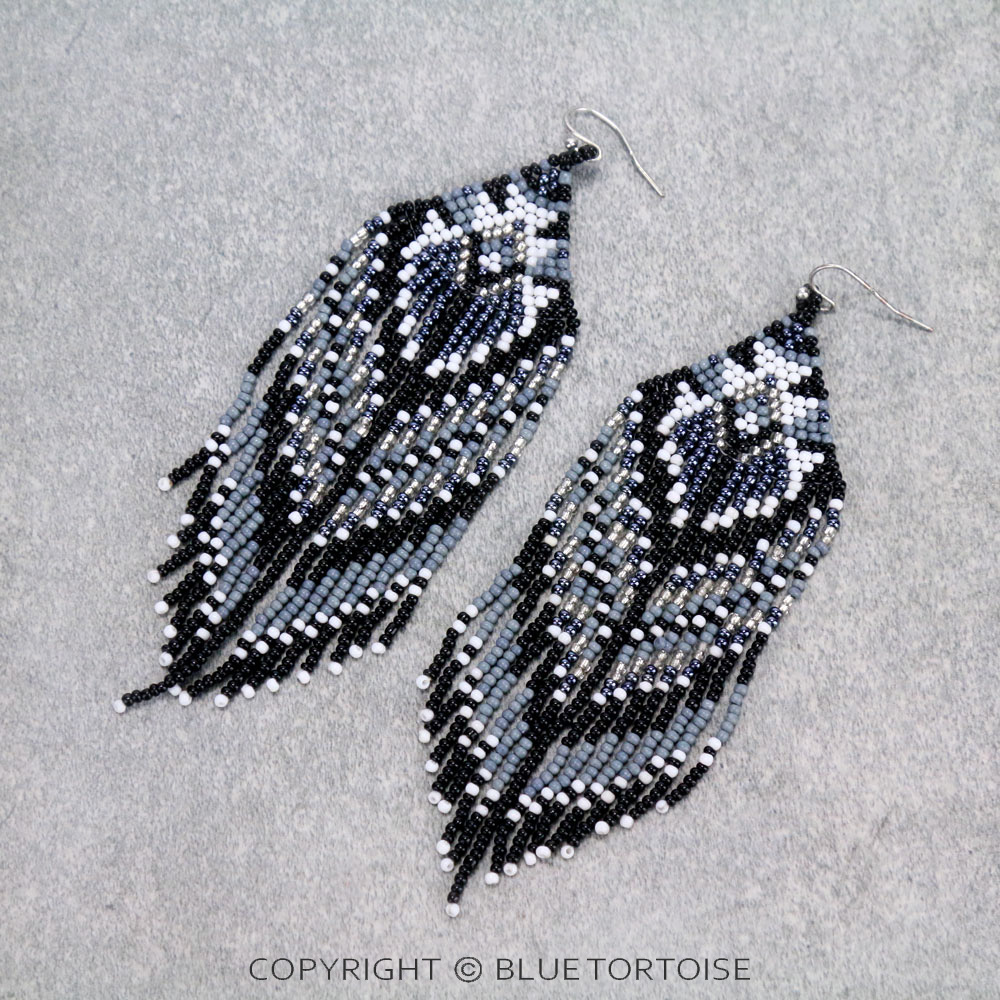 Western Seed Bead Tassel Dangle Earrings
