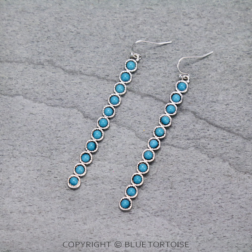 Western Acrylic Stone Bar Dangle Earrings