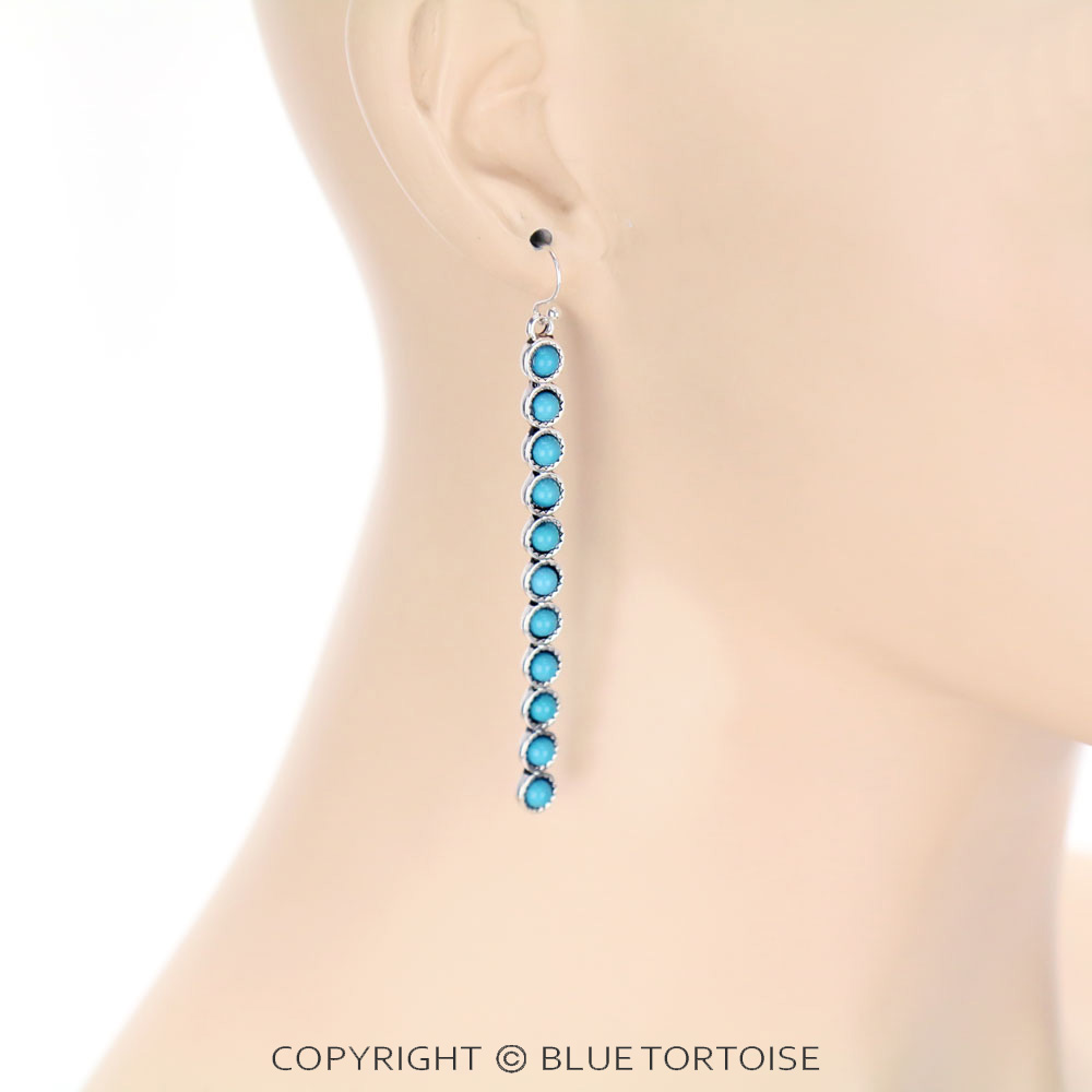 Western Acrylic Stone Bar Dangle Earrings - Image 2