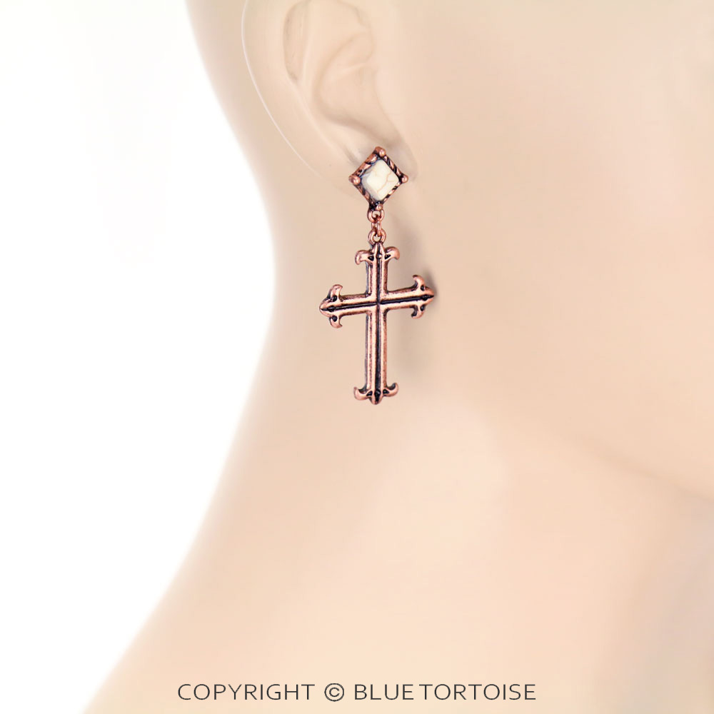 Western Cross Stud Earrings - Image 2