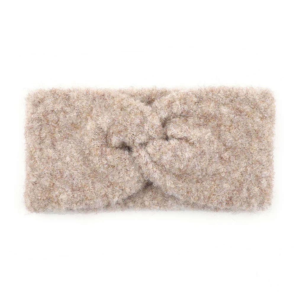 C.C Knitted Shearling Yarn Twisted Headwrap