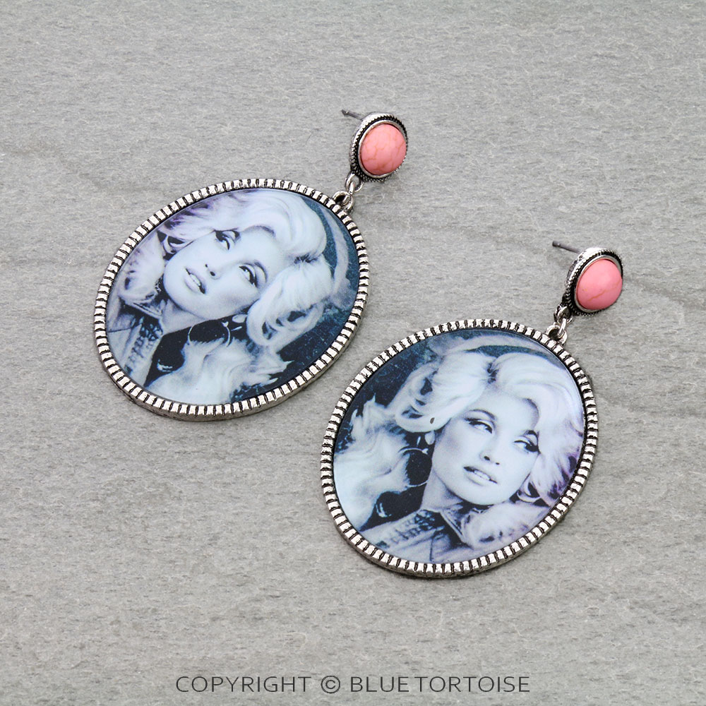 Western Dolly Printed Stud Earrings