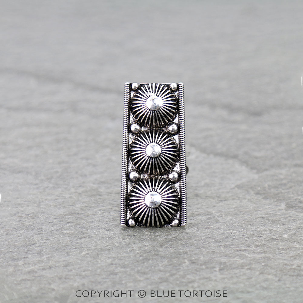 Western Concho Bar Cuff Ring