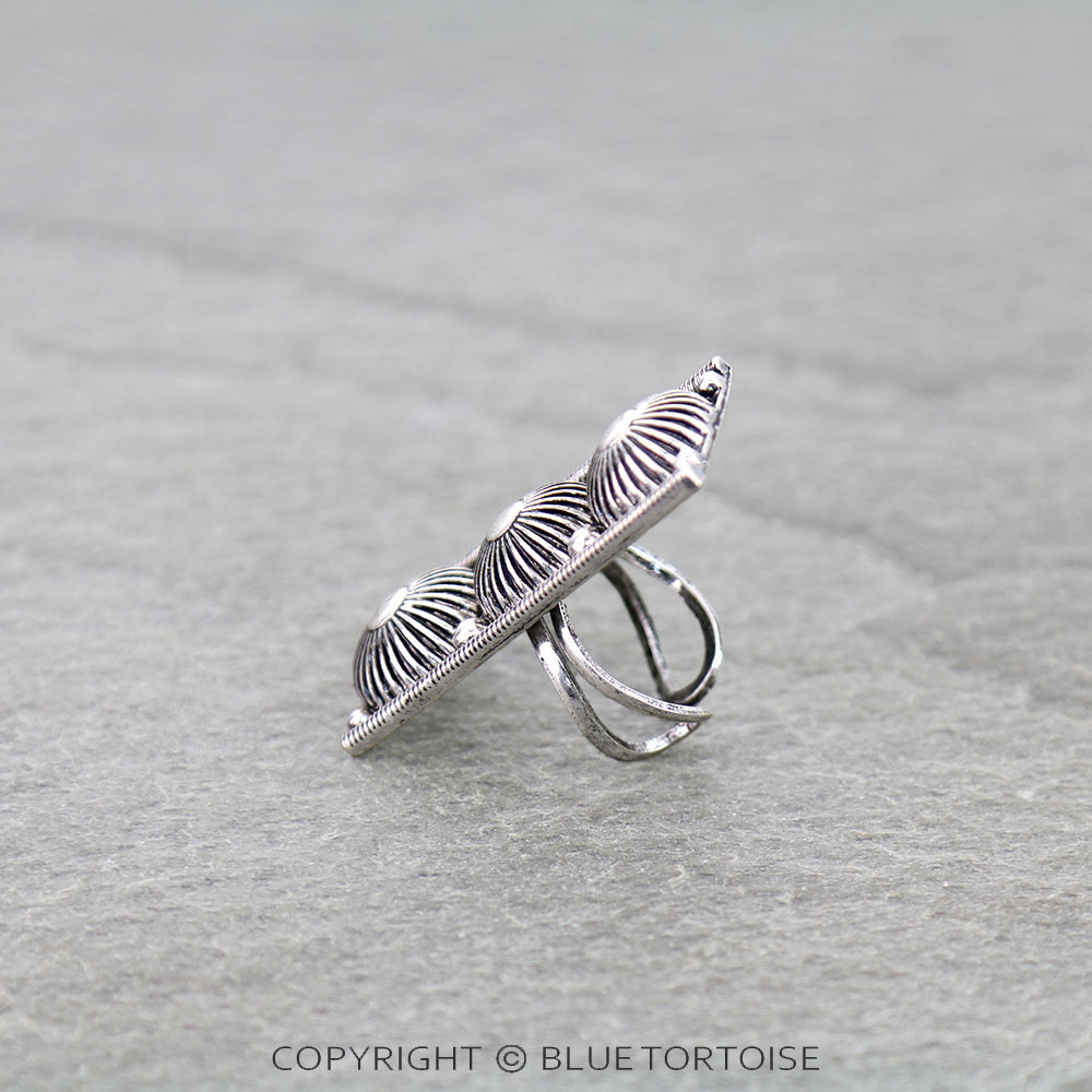Western Concho Bar Cuff Ring - Image 2