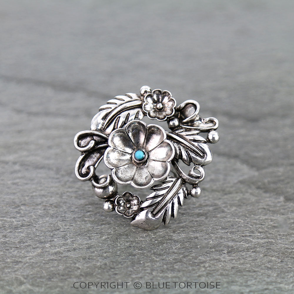Western Flower Cuff Ring