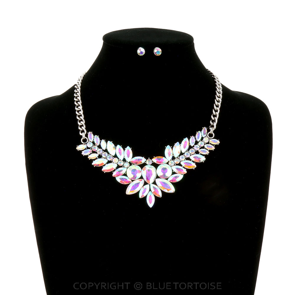 Western Flower Stone Statement Necklace Set - Image 2