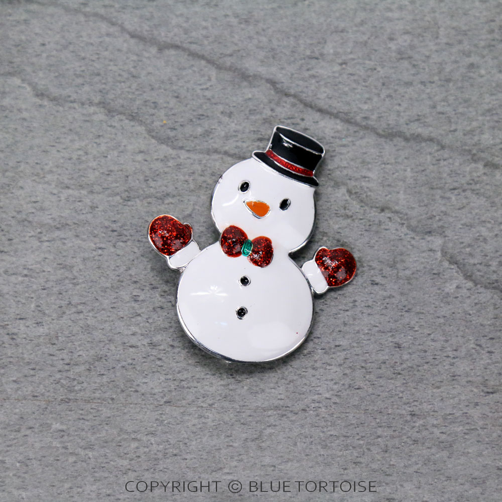 Christmas Snowman Brooch Pin
