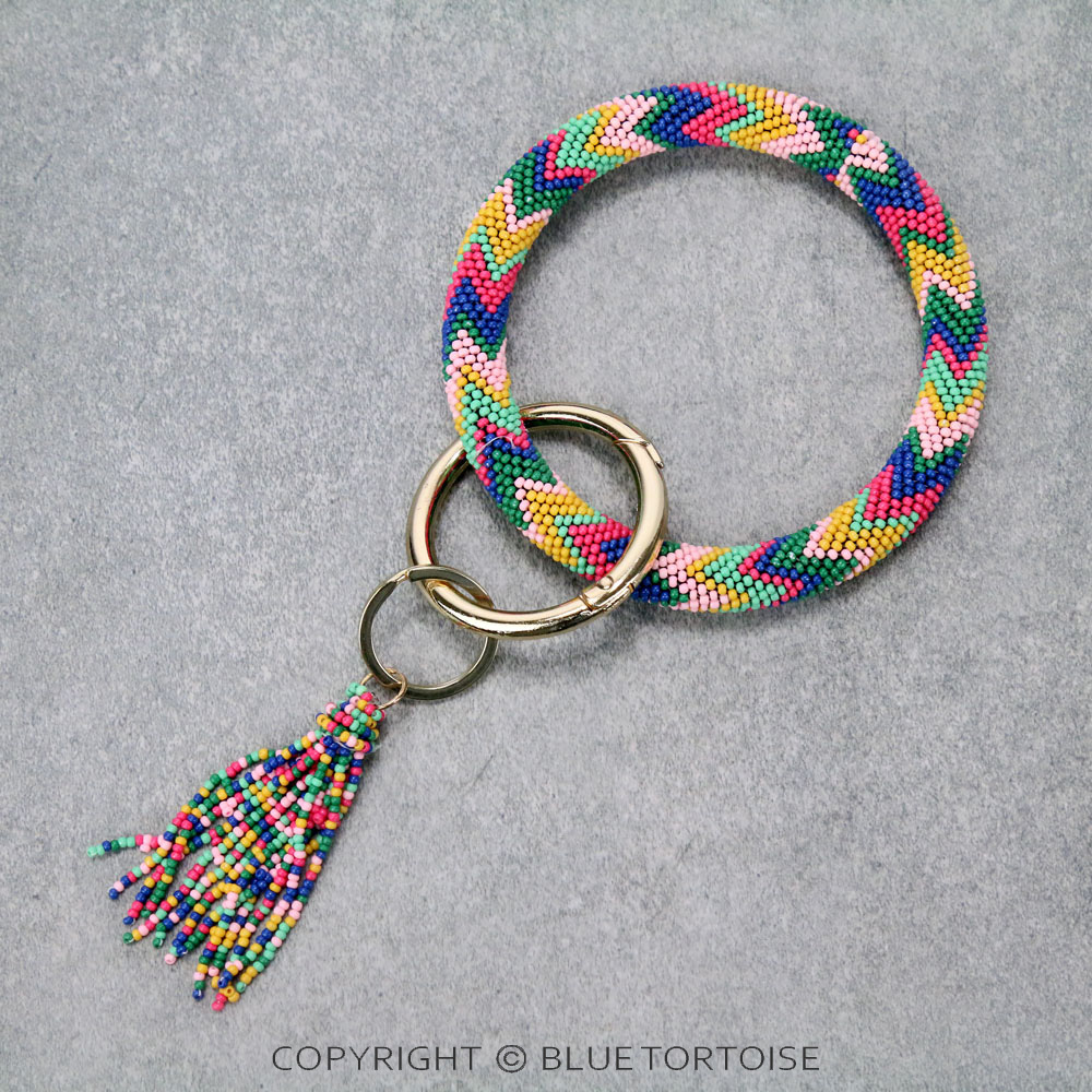 Seed Bead Bangle Key Ring/Bracelet