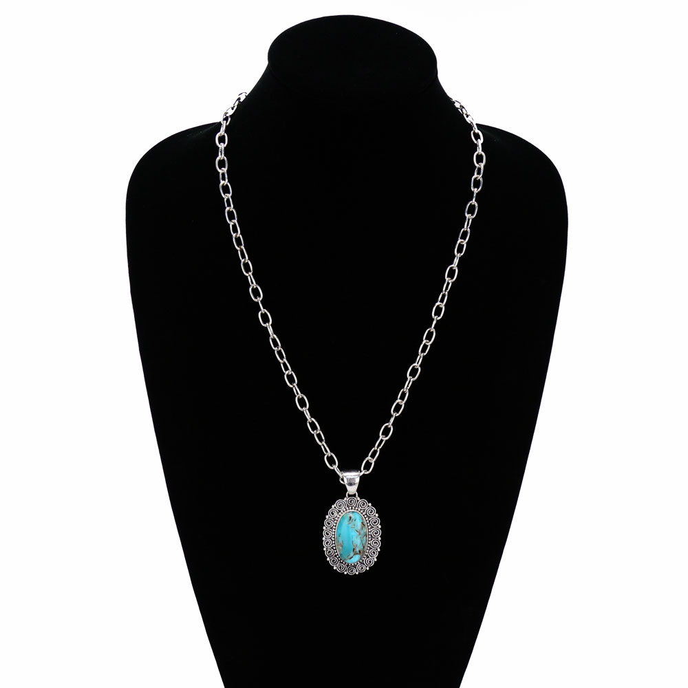 Western Swirl Semi Stone Necklace Set - Image 2