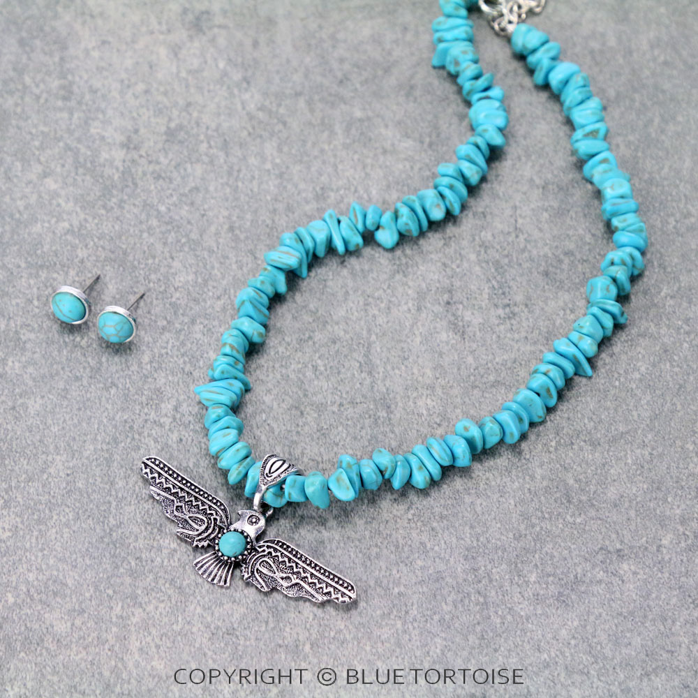 Thunderbird Chip Stone Necklace Set