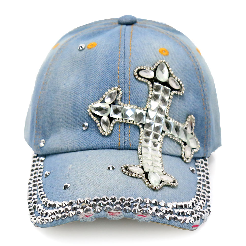 Cross Rhinestone Cap - Image 2