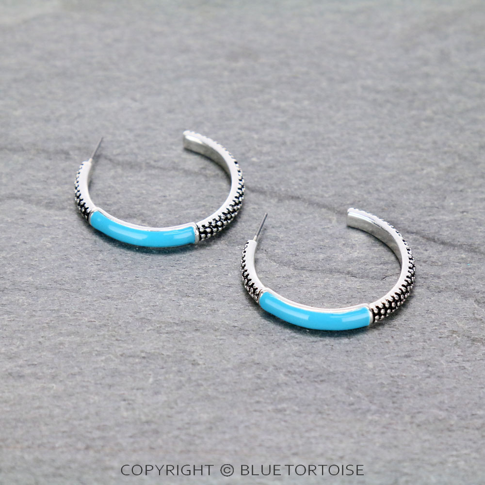 Tailored Ball Texture Epoxy Round Hoop Earrings