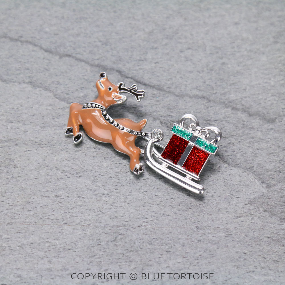 Christmas Epoxy Rudolph Brooch Pin